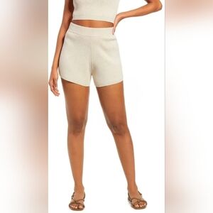 Sincerely Jules Cream Knit Shorts Medium preppy Style Resort Ready